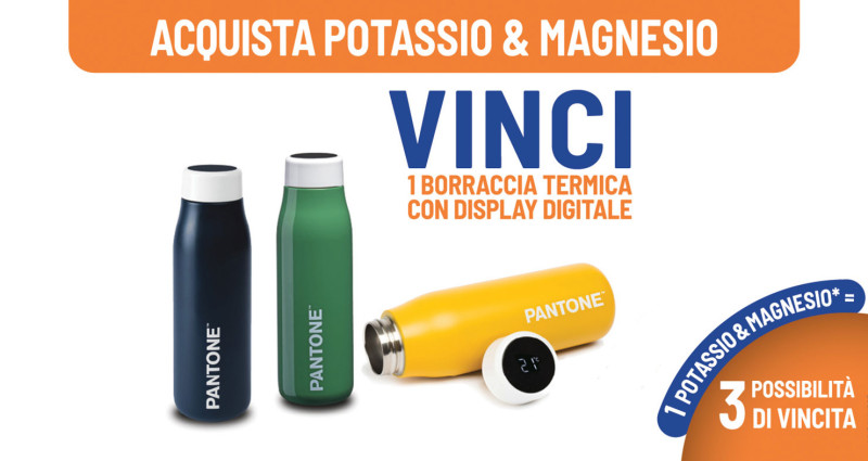 Concorso Equilibra Potassio & Magnesio: vinci una borraccia Pantone!