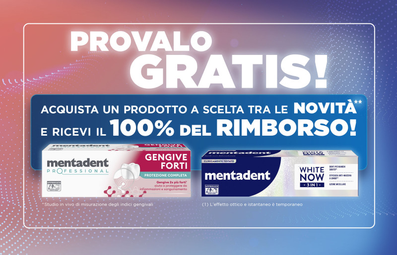 Mentadent: rimborso completo acquistando un dentifricio!
