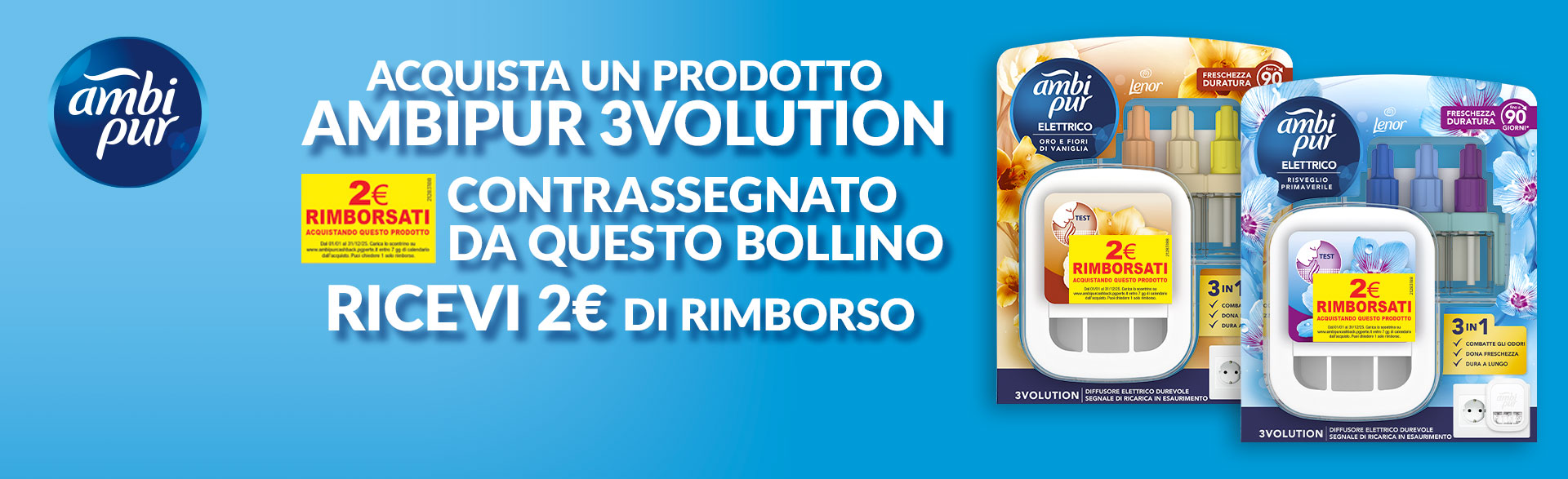 Image for Ambi Pur rimborsa diffusore: ottieni il cashback di 2€ su 1 diffusore 3evolution!